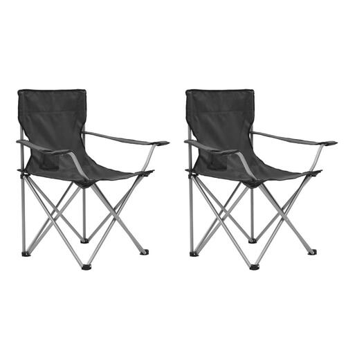 Campingbord og -stolesæt 3 dele grå