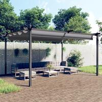 Havepavillon med sammenrulleligt tag 4x3 m antracitgrå