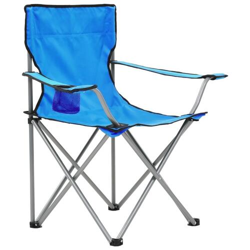 Campingbord og -stolesæt 3 dele blå