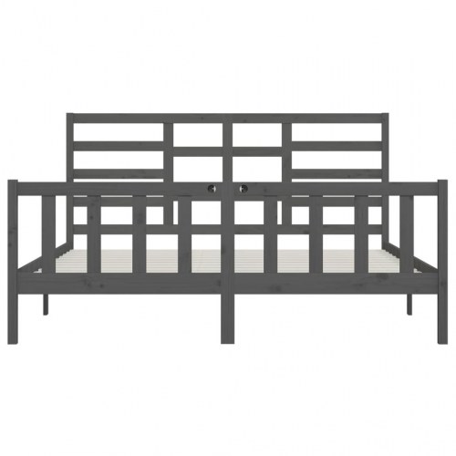 Sengeramme 200x200 cm massivt fyrretræ grå