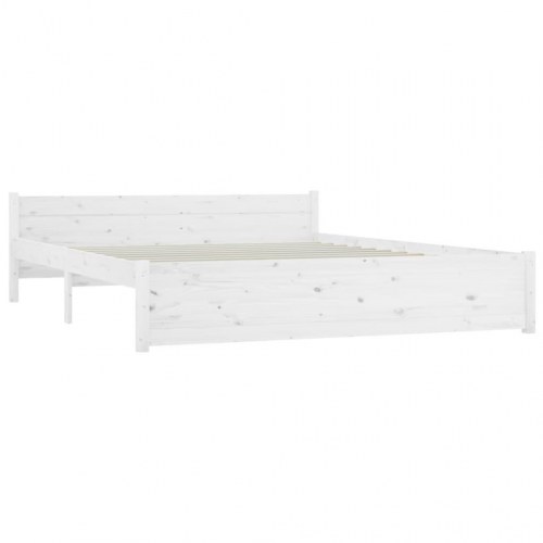 Sengeramme 150x200 cm - King Size i massivt fyrretræ, hvid