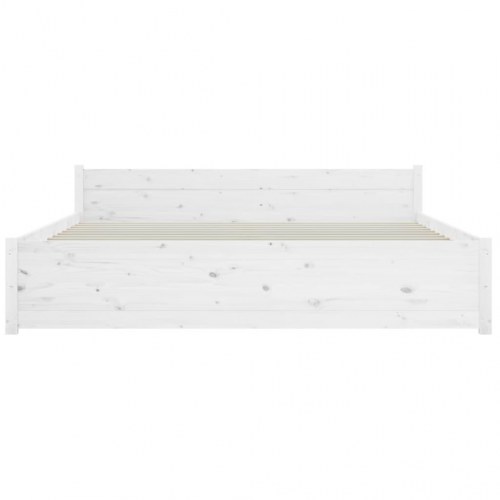 Sengeramme 150x200 cm - King Size i massivt fyrretræ, hvid