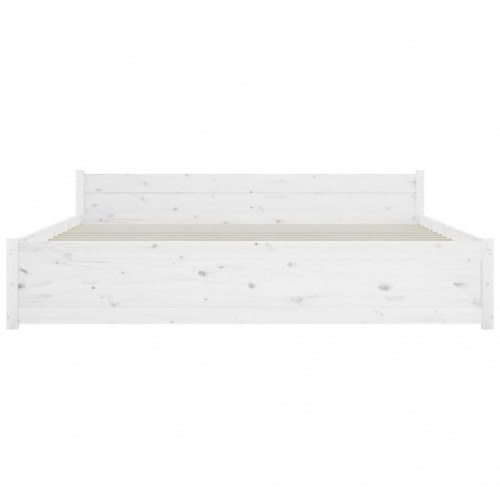 Sengeramme 160 x 200 cm i massivt fyrretræ - hvid