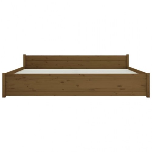 Sengestel 180x200 cm Super King massivt fyrretræ gyldenbrun