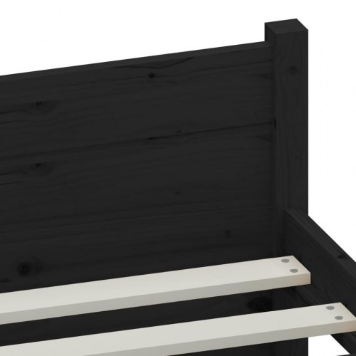 Sengestel 180x200 cm Super King massivt fyrretræ sort