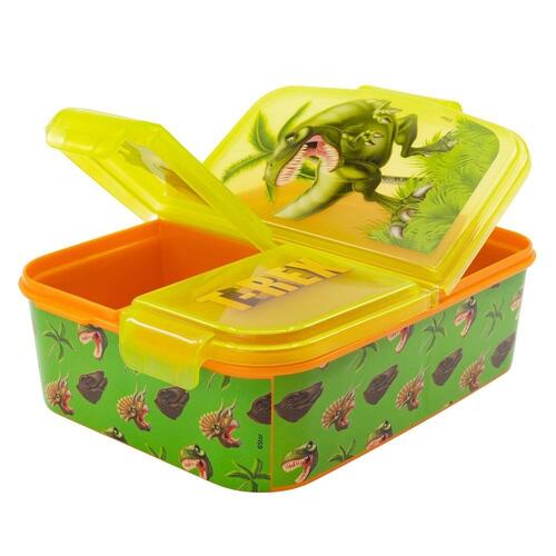Madkasse med rum til bestik Stor Dinosaur (6,7 x 16,5 x 19,5 cm)