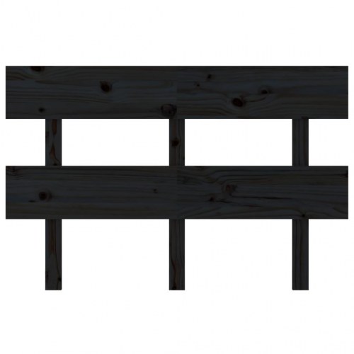 Sengegavl 144×3×81 cm i massivt fyrretræ - sort