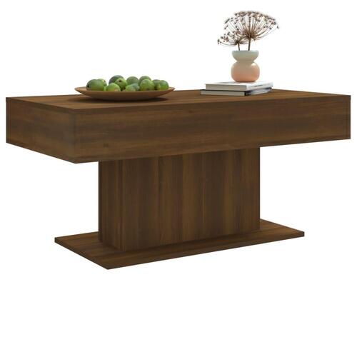 Sofabord 96x50x45 cm konstrueret træ brun egetræsfarve