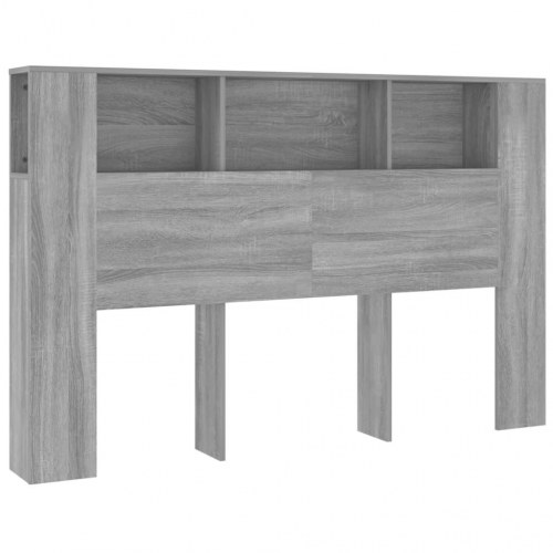 Sengegavl med opbevaring 160 × 18,5 × 104,5 cm - grå sonoma-eg