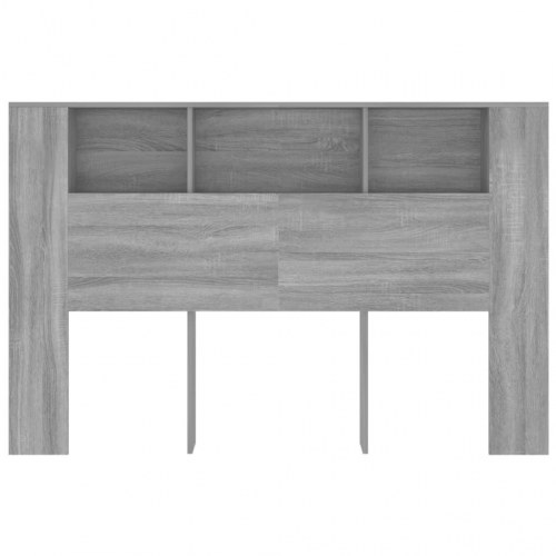 Sengegavl med opbevaring 160 × 18,5 × 104,5 cm - grå sonoma-eg