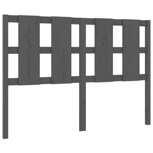 Sengegavl i massivt fyrretræ - grå, 125,5 x 4 x 100 cm