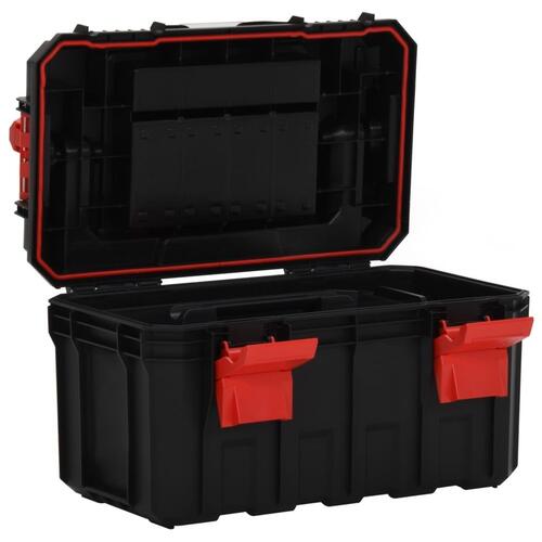 Værktøjskasse 45x28x26,5 cm sort og rød