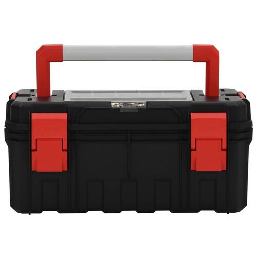 Værktøjskasse 55x28x26,5 cm sort og rød