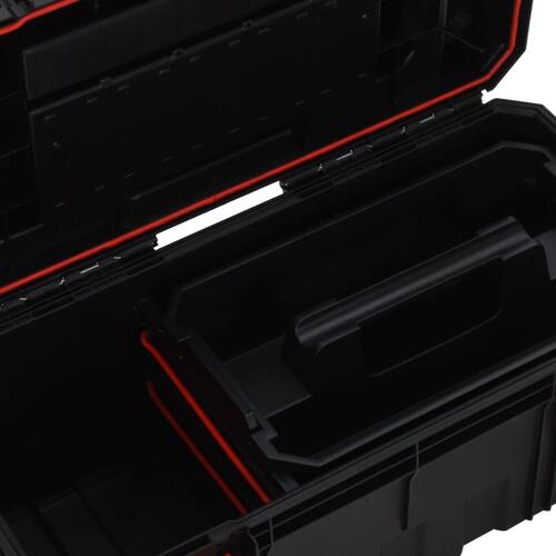 Værktøjskasse 55x28x26,5 cm sort og rød