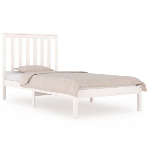 Sengeramme 75x190 cm Small Single massivt fyrretræ hvid
