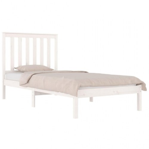 Sengeramme 75x190 cm Small Single massivt fyrretræ hvid
