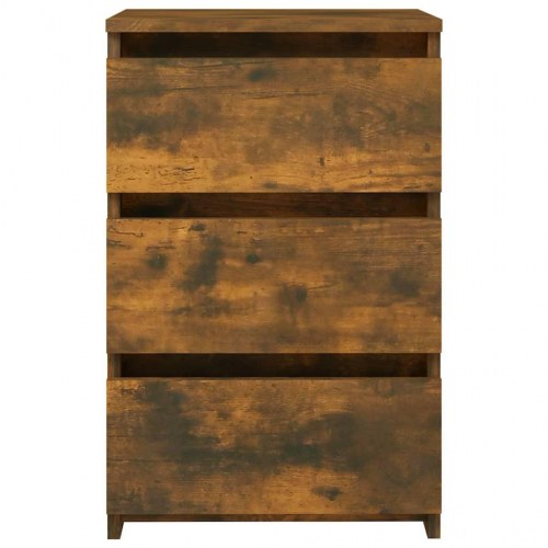 Sengebord 40x35x62,5 cm konstrueret træ røget egetræsfarve