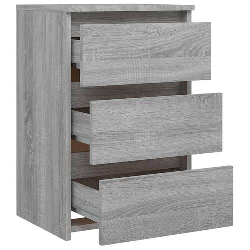 Sengeborde 2 stk. 40x35x62,5 cm konstrueret træ grå sonoma-eg