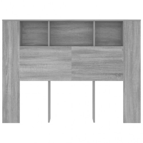 Sengegavl med opbevaring 140 × 18,5 × 104,5 cm - grå sonoma-eg