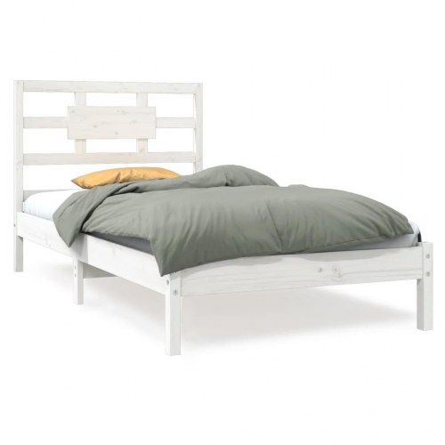 Sengeramme 100x200 cm massivt træ hvid