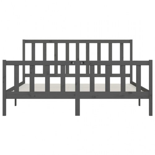 Sengeramme 200x200 cm massivt træ grå