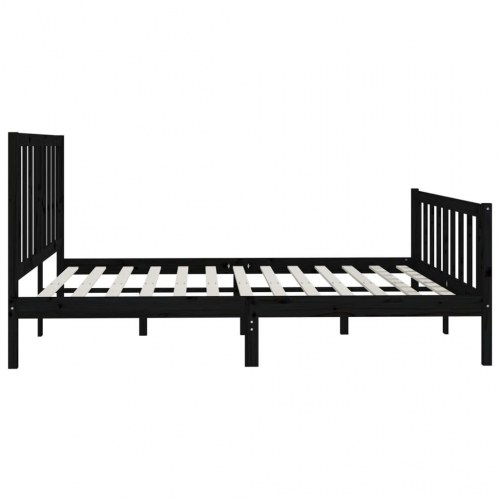 Sengeramme 200 x 200 cm i massivt fyrretræ - sort