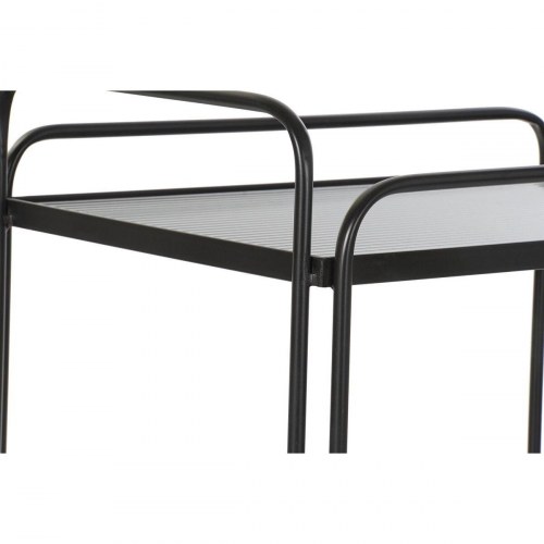 Serveringsvogn - sort metal og krystal, 60,5 × 40,5 × 75,5 cm