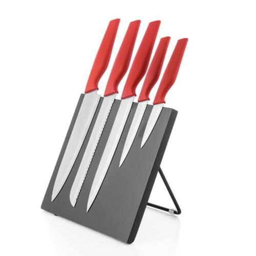 Bravissima Kitchen Knive Med Magnetisk Holder (6 dele) Rød