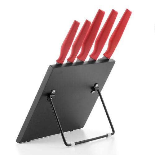 Bravissima Kitchen Knive Med Magnetisk Holder (6 dele) Rød