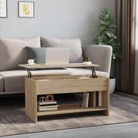 Sofabord 102x50x52,5 cm konstrueret træ sonoma-eg