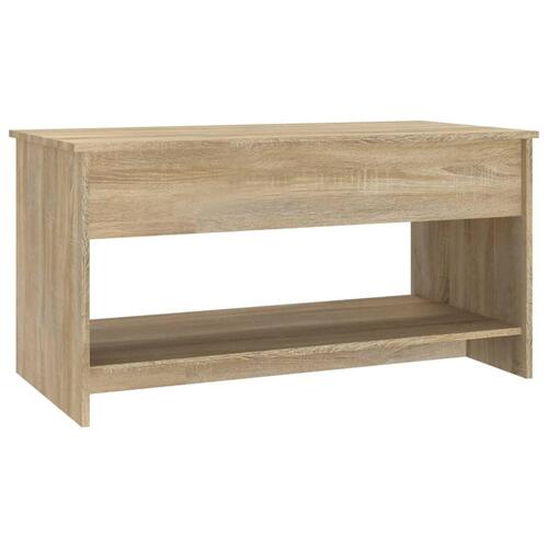 Sofabord 102x50x52,5 cm konstrueret træ sonoma-eg