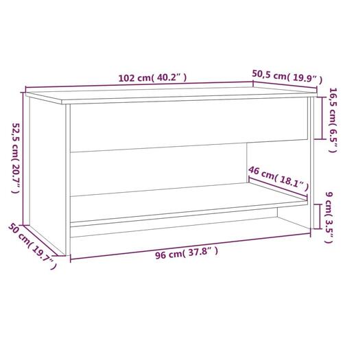 Sofabord 102x50x52,5 cm konstrueret træ betongrå