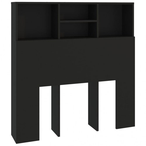 Sengegavl med opbevaring 100 x 19 x 103,5 cm - sort