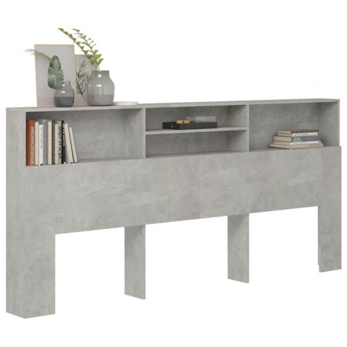 Sengegavl med opbevaring 220 x 19 x 101,5 cm - betongrå
