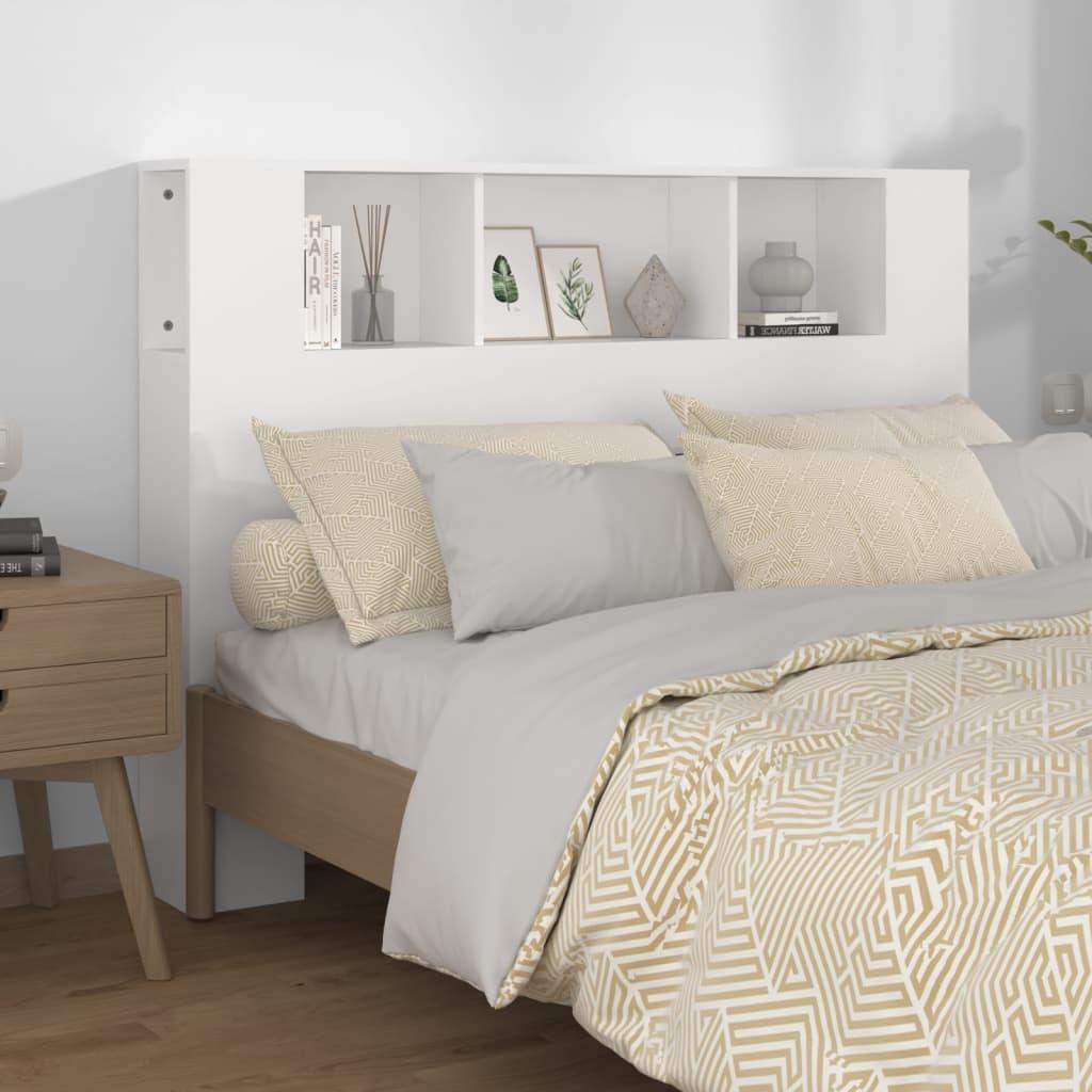 Sengegavl med opbevaring 140x18,5x104,5 cm hvid