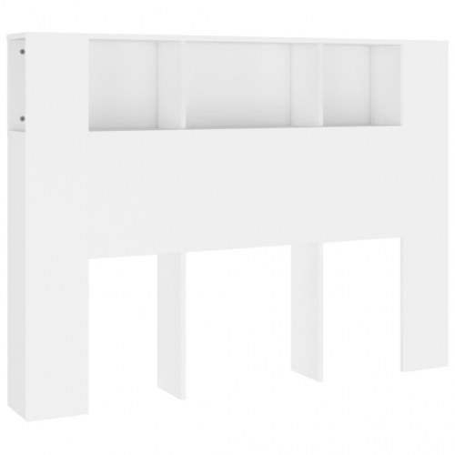Sengegavl med opbevaring 140×18,5×104,5 cm - hvid