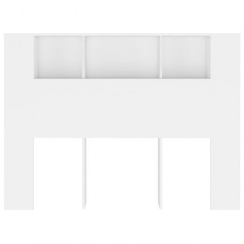 Sengegavl med opbevaring 140×18,5×104,5 cm - hvid