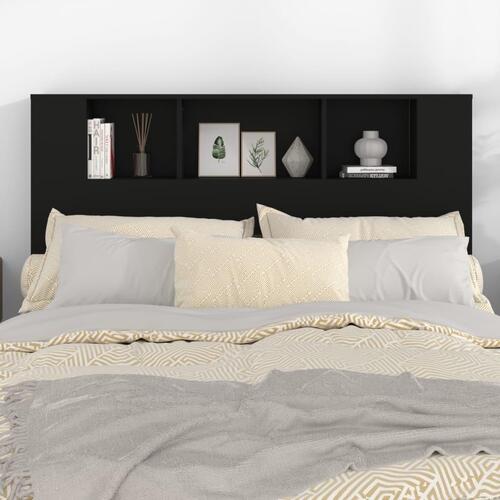 Sengegavl med opbevaring 140x18,5x104,5 cm sort
