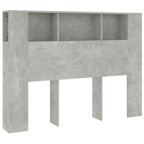 Sengegavl med opbevaring 140 × 18,5 × 104,5 cm - betongrå