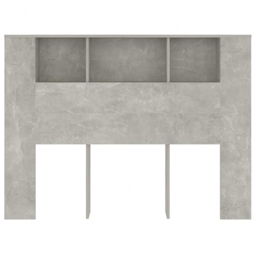 Sengegavl med opbevaring 140 × 18,5 × 104,5 cm - betongrå