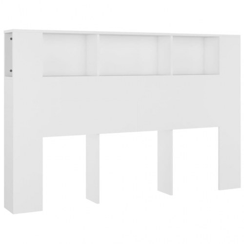 Sengegavl med opbevaring - 160 × 18,5 × 104,5 cm, hvid