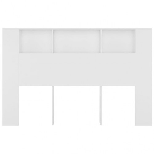 Sengegavl med opbevaring - 160 × 18,5 × 104,5 cm, hvid