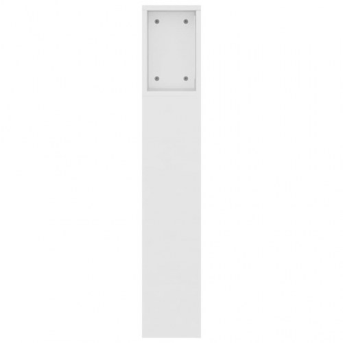 Sengegavl med opbevaring - 160 × 18,5 × 104,5 cm, hvid