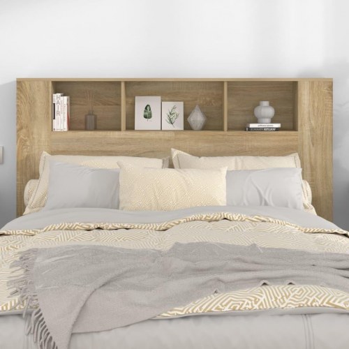 Sengegavl med opbevaring 160 × 18,5 × 104,5 cm - sonoma eg