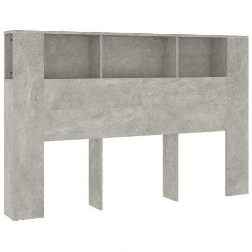 Sengegavl med opbevaring 160 × 18,5 × 104,5 cm - betongrå