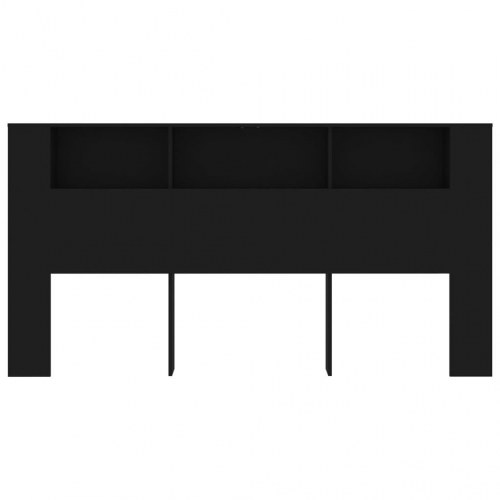 Sengegavl med opbevaring 200 × 18,5 × 104,5 cm - sort