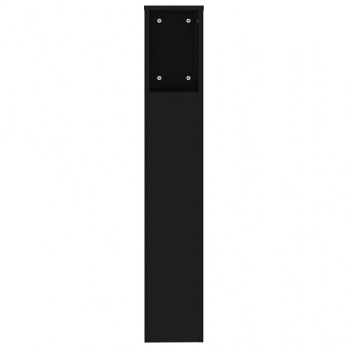 Sengegavl med opbevaring 200 × 18,5 × 104,5 cm - sort