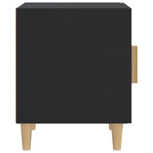 Sengebord konstrueret træ sort