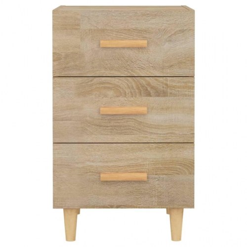 Sengebord med 3 skuffer - sonoma-eg, 40 x 40 x 66 cm