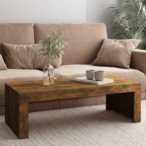 Sofabord 110x50x35 cm konstrueret træ røget egetræsfarve